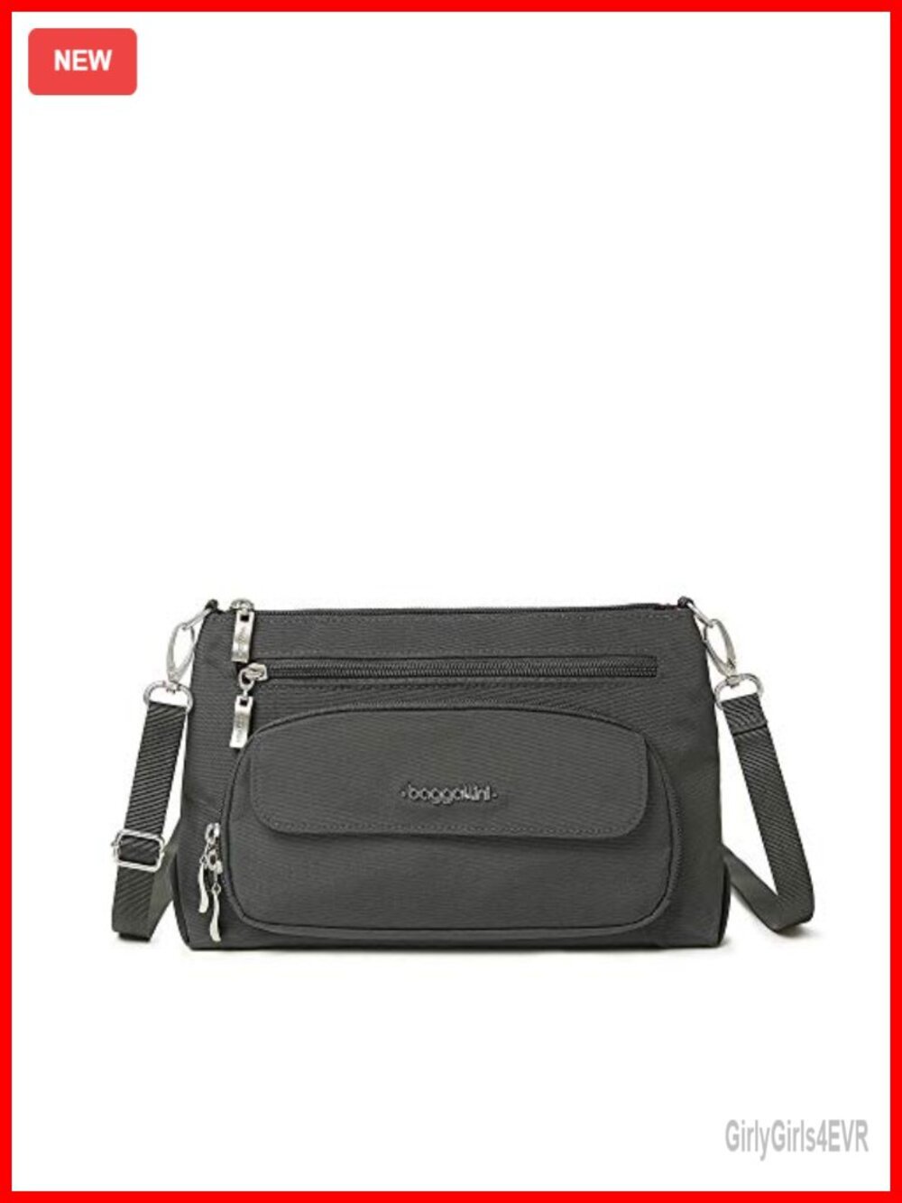 Lightweight Nylon Crossbody Bag with RFID Protection, Zippered Travel Purse,